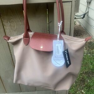 Women's Tan and Brown Tote Bag